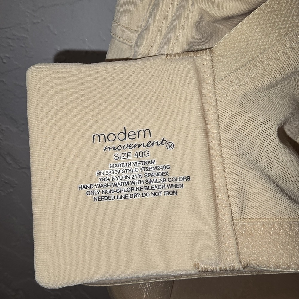 Modern Movement Back smoothing underwire bra Size 40G Style YT2BM240C Nude - Picture 6 of 6